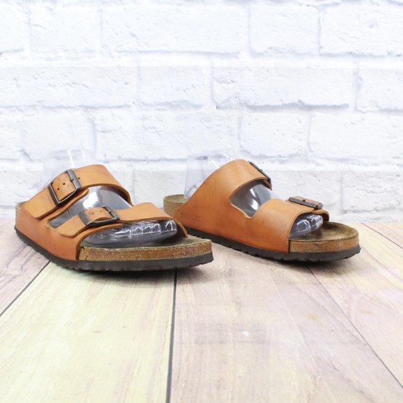 Birkenstock Arizona Oiled Brown Leather Soft Footbed Sandals Size 12 / 45 - Picture 3 of 9